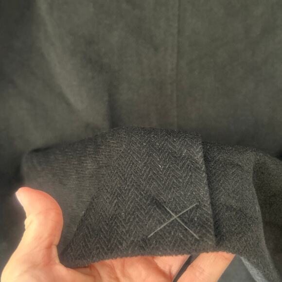 RAIDY BOER Men's Wool Removable Fur Collar Leather Trim Black Coat 38 US/48 EU - Picture 6 of 10